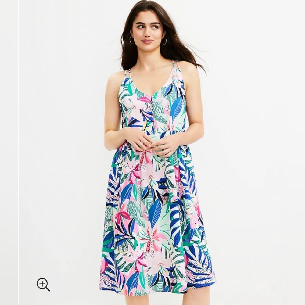 Double Palm Strap Midi Dress